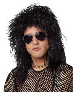 Spirit Halloween Black Rock Star Wig