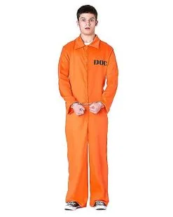 Spirit Halloween Adult Department Of Corrections Prisoner One Piece Costume -Girls Costumes Shop 00580787 a
