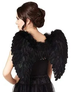 Spirit Halloween Black Faux Feather Wings