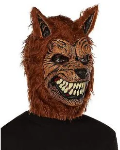 Spirit Halloween Animotion Brown Werewolf Full Mask -Girls Costumes Shop 01107168 c