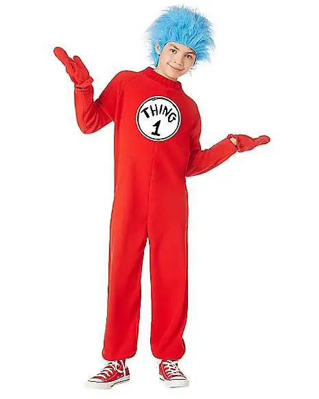 Spirit Halloween Kids Thing 1 And Thing 2 One Piece Costume - Dr. Seuss 2 Spirit Halloween Kids Thing 1 And Thing 2 One Piece Costume - Dr. Seuss - Image 2