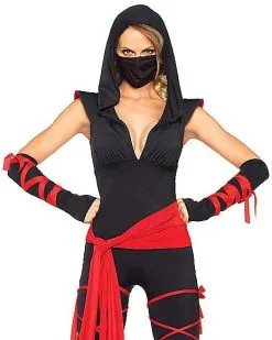Spirit Halloween Adult Deadly Ninja Jumpsuit Costume -Girls Costumes Shop 01256981 f