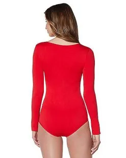Spirit Halloween Long Sleeve Red Bodysuit -Girls Costumes Shop 01263813 b