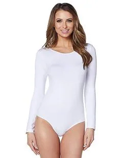 Spirit Halloween Long Sleeve White Bodysuit -Girls Costumes Shop 01263854 a