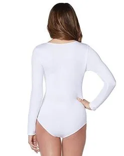 Spirit Halloween Long Sleeve White Bodysuit -Girls Costumes Shop 01263854 b