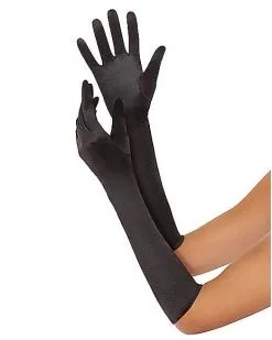 Spirit Halloween '20s Black Satin Gloves