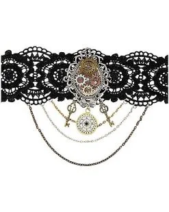 Spirit Halloween Steampunk Heart Charm Choker Necklace -Girls Costumes Shop 01272749 b