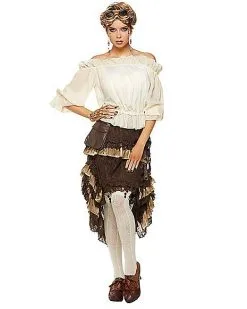 Spirit Halloween Ivory Off The Shoulder Shirt