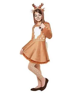 Spirit Halloween Kids Hooded Deer Dress Costume