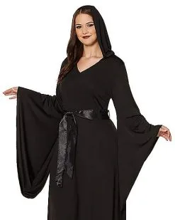 Spirit Halloween Adult Black Hooded Dress -Girls Costumes Shop 01346998 d