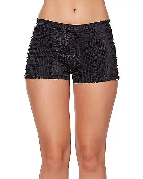 Spirit Halloween Adult Black Sequin Shorts 1 Spirit Halloween Adult Black Sequin Shorts
