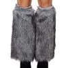 Spirit Halloween Grey Faux Fur Leg Warmers