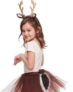 Spirit Halloween Kids Faux Fur Deer Costume Kit -Girls Costumes Shop 01367218 c