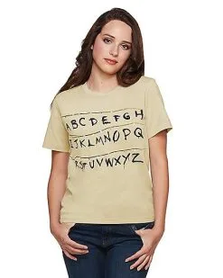 Spirit Halloween Adult Alphabet Wall T Shirt - Stranger Things 8 Spirit Halloween Adult Alphabet Wall T Shirt - Stranger Things -Girls Costumes Shop 01381979 d