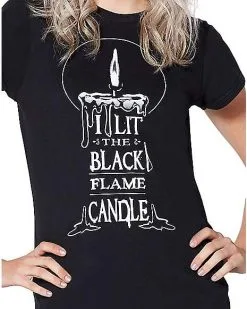 Spirit Halloween Black Flame T Shirt - Hocus Pocus -Girls Costumes Shop 01384130 c