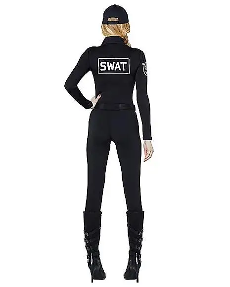 Spirit Halloween Adult SWAT Catsuit Costume 2 Spirit Halloween Adult SWAT Catsuit Costume - Image 2