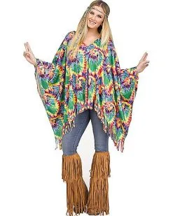 Spirit Halloween Hippie Poncho Set