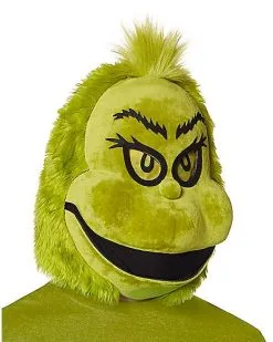 Spirit Halloween Moving Mouth The Grinch Full Mask - Dr. Seuss -Girls Costumes Shop 01391499 c