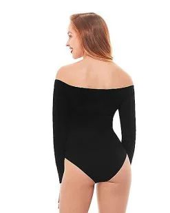 Spirit Halloween Off The Shoulder Black Bodysuit -Girls Costumes Shop 01392307 b