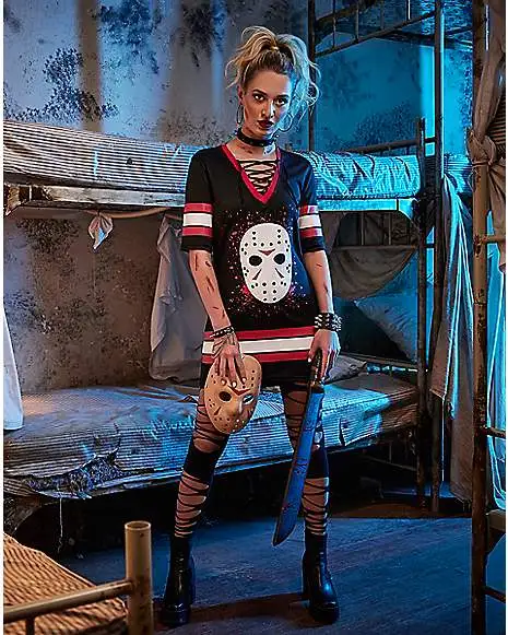 Spirit Halloween Adult Jason Voorhees Hockey Dress – Friday The 13th 1 Spirit Halloween Adult Jason Voorhees Hockey Dress – Friday The 13th