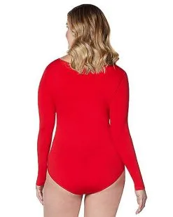 Spirit Halloween Long Sleeve Red Bodysuit -Girls Costumes Shop 01394188 b