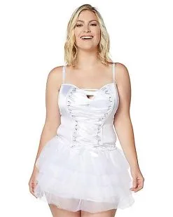 Spirit Halloween Front Lace-Up Corset - White -Girls Costumes Shop 01394600 a