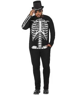 Spirit Halloween Long Sleeve Skeleton T Shirt