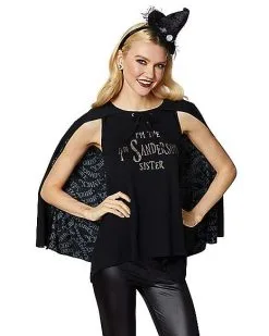 Spirit Halloween Fourth Sanderson Sister Caped T Shirt - Hocus Pocus