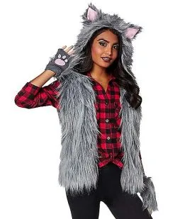 Spirit Halloween Adult Faux Fur Wolf Vest