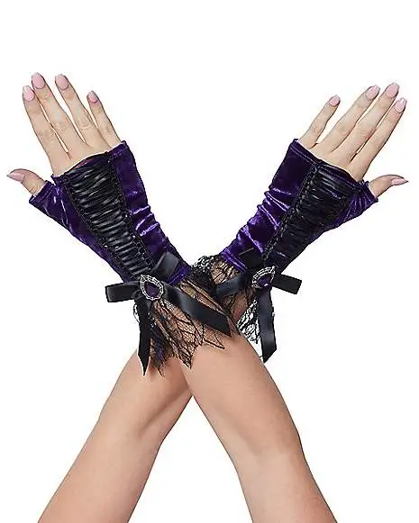 Spirit Halloween Purple Velvet Witch Gloves - Deluxe 1 Spirit Halloween Purple Velvet Witch Gloves - Deluxe