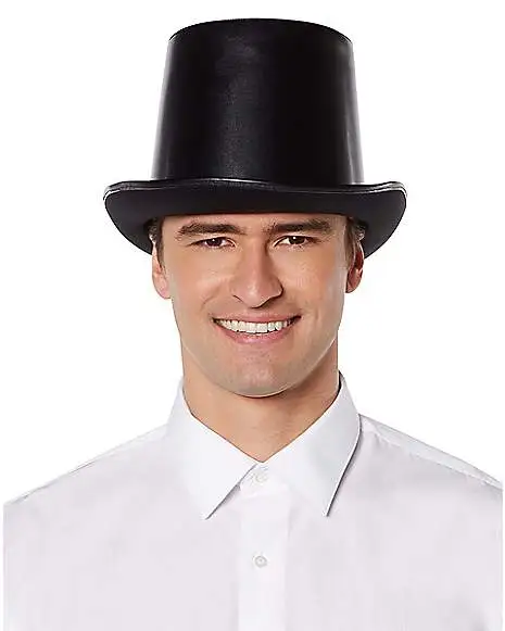 Spirit Halloween Vampire Faux Leather Top Hat 2 Spirit Halloween Vampire Faux Leather Top Hat - Image 2