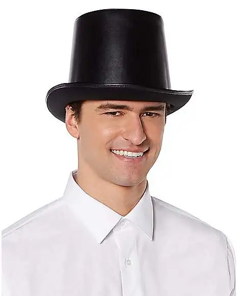 Spirit Halloween Vampire Faux Leather Top Hat 4 Spirit Halloween Vampire Faux Leather Top Hat - Image 4