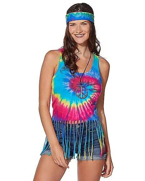 Spirit Halloween Tie Dye Fringe Tank Top 1 Spirit Halloween Tie Dye Fringe Tank Top
