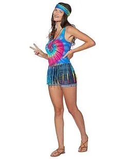 Spirit Halloween Tie Dye Fringe Tank Top 6 Spirit Halloween Tie Dye Fringe Tank Top -Girls Costumes Shop 01425651 c