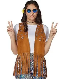 Spirit Halloween Fringed Hippie Vest 9 Spirit Halloween Fringed Hippie Vest -Girls Costumes Shop 01425743 a