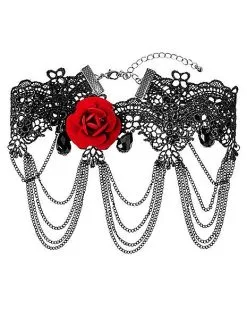 Spirit Halloween Day Of The Dead Rose Lace Choker Necklace 5 Spirit Halloween Day Of The Dead Rose Lace Choker Necklace -Girls Costumes Shop 01433416 c