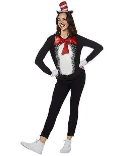 Spirit Halloween Adult Cat In The Hat Costume Kit - Dr. Seuss -Girls Costumes Shop 01443654 c