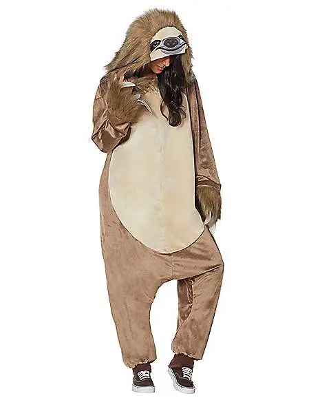 Spirit Halloween Adult Faux Fur Sloth Union Suit 1 Spirit Halloween Adult Faux Fur Sloth Union Suit