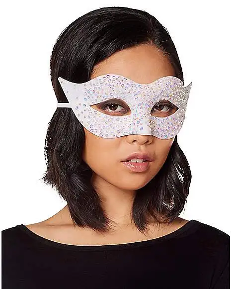 Spirit Halloween White Glitter Eye Half Mask 2 Spirit Halloween White Glitter Eye Half Mask - Image 2