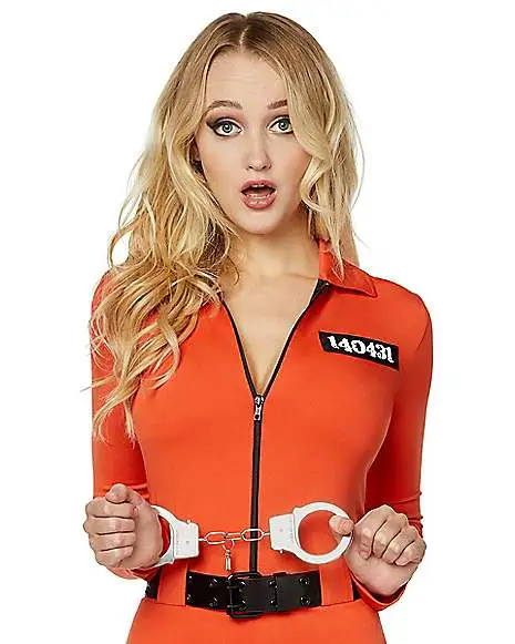 Spirit Halloween Adult Prisoner Catsuit Costume 3 Spirit Halloween Adult Prisoner Catsuit Costume - Image 3