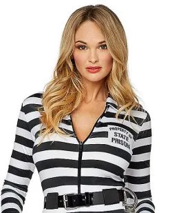 Spirit Halloween Adult Jailbird Catsuit Costume -Girls Costumes Shop 01464908 c