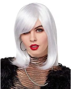Spirit Halloween Side Bang White Pageboy Wig