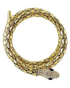 Spirit Halloween Goldtone Roman Snake Cuff