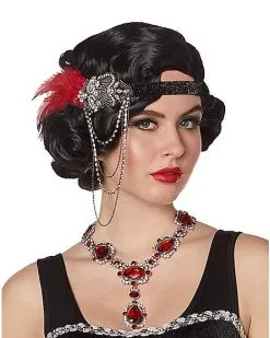 Spirit Halloween '20s Beaded Feather Headband