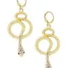 Spirit Halloween Goldtone Snake Earrings
