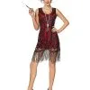 Spirit Halloween Adult Burgundy Beaded Flapper Dress