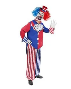 Spirit Halloween Adult Patriotic Clown Costume -Girls Costumes Shop 01474337 c