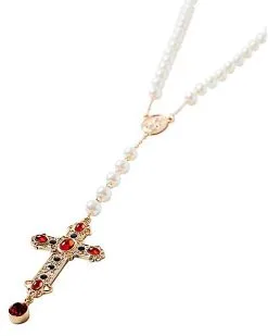 Spirit Halloween Day Of The Dead Rosary Cross Necklace -Girls Costumes Shop 01474832 c