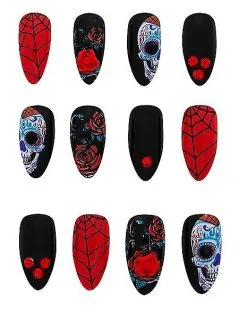 Spirit Halloween Day Of The Dead Press On Nails