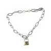 Spirit Halloween Punk Padlock Chain Necklace